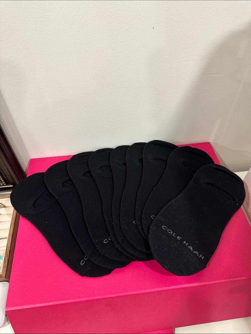 Cole Haan Black No-Show Liner Socks - 8 Pack